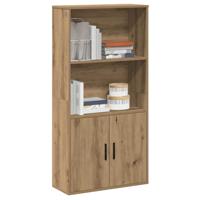 Boekenkast 60x24x120 cm bewerkt hout artisanaal eikenkleurig