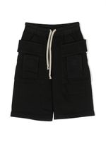 Rick Owens Kids short en coton à lien de resserrage - Noir - thumbnail