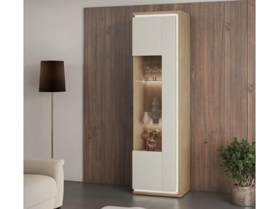 Vitrinekast DOLCE 1 deur 200 cm kasjmier/eik