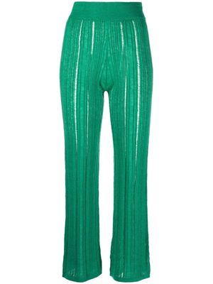 Cult Gaia pantalon nervuré à taille haute - Vert