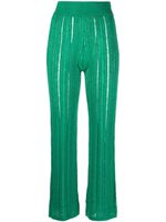 Cult Gaia pantalon nervuré à taille haute - Vert