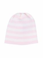 Little Bear bonnet rayé en laine vierge - Rose