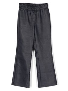 Zadig & Voltaire Kids pantalon évasé en fourrure artificielle à effet froissé - Bleu