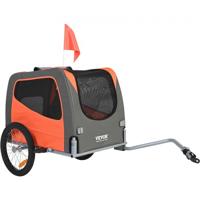 VEVOR Hondenkar 30 kg Fietskar Koolstofstaal + 600D Oxford-stof + PP Opvouwbaar 1440 x 720 x 779 mm als aanhanger Opgevouwen Afmeting 760 x 560 x 195 mm Hondenbuggy Joggeraanhanger Oranje en grijs