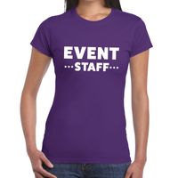 Event staff / personeel tekst t-shirt paars dames