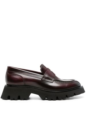 Santoni mocassins Alfie à entaille penny - Rouge