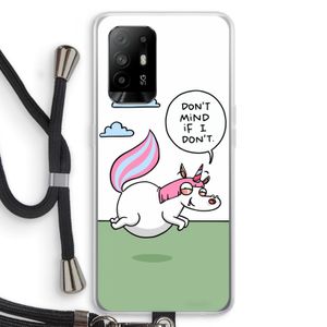 Unicorn: Oppo A94 5G Transparant Hoesje met koord