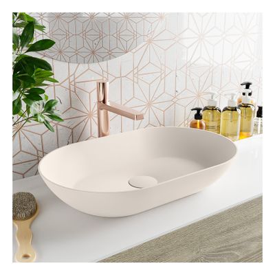 Waskom Mondiaz Onni | 55x10x35 cm | Solid Surface | Vrijstaand | Ovaal | Linen