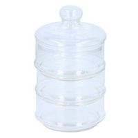 Glazen voorraadpot snoeppot 3 lagen 12 x 23 cm   -