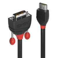 LINDY 36273 HDMI-kabel HDMI / DVI Adapterkabel HDMI-A-stekker, DVI-D 18+1-polige stekker 3.00 m Zwart - thumbnail
