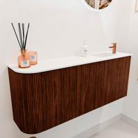Toiletmeubel Mondiaz Joya | 101.6 cm | Meubelkleur Ruby | Faye wastafel Talc Rechts | 1 kraangat