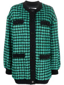 MSGM cardigan mi-long à motif pied-de-poule - Noir