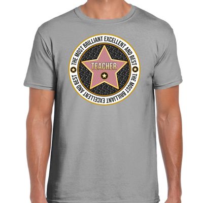 Cadeau t-shirt voor heren - teacher/leraar - grijs - bedankje - meester - verjaardag Cadeau t-shirt voor heren - teacher/leraar - grijs - bedankje - meester - verjaardag