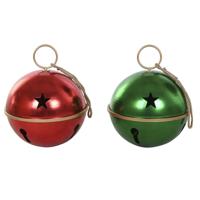 Kerstbal Home ESPRIT Rood Groen Gouden Metaal 42 x 42 x 48,5 cm (2 Stuks)