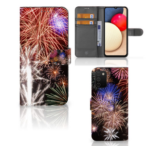 Samsung Galaxy A03s Wallet Case met Pasjes Vuurwerk