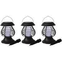 Set van 3x stuks solar tuinlampen/prikspots anti-muggenlampen op zonne-energie 22 cm
