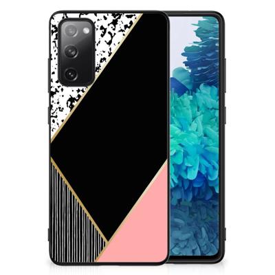 Samsung Galaxy S20 FE Backcover Zwart Roze Vormen
