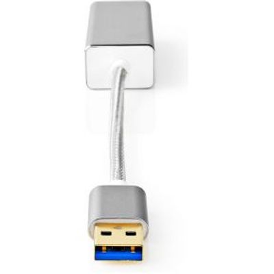USB-Adapter | USB 3.2 Gen 1 | USB Type-A | RJ45 Female | Verguld | Recht | 0.20 m | Rond | Gebreid /