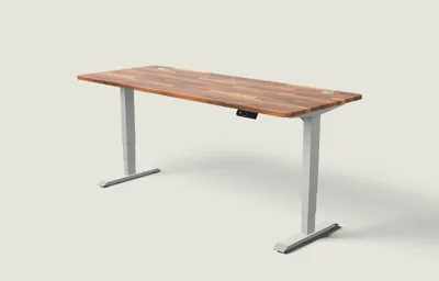 Desktronic HomePro bureau Grijs / Massief Walnoot / 200x80 cm