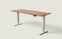 Desktronic HomePro bureau Grijs / Massief Walnoot / 200x80 cm