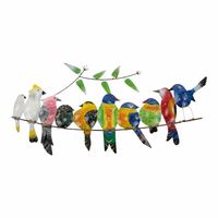 Metalen Vogels op Tak (Multicolour)