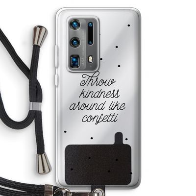 Confetti: Huawei P40 Pro Plus Transparant Hoesje met koord