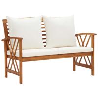 Tuinbank met kussens 119 cm massief acaciahout - thumbnail