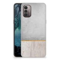 Nokia G21 | G11 | Bumper Hoesje | Wood Concrete