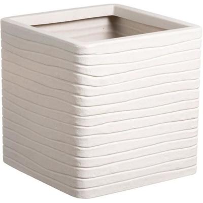 Bloempot Strata Banbury Lichtgrijs 31 x 31 x 31 cm Plastic Vierkant