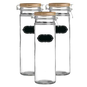 Weckpot/inmaakpot - 6x - 1.9L - glas - met beugelsluiting - incl. etiketten