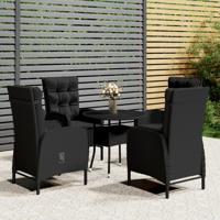 5-delige Tuinset poly rattan zwart