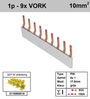 SEP Verdeelkam 1f pin 9 mod 18mm grijs P01009G00