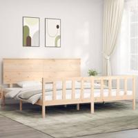 Bedframe met hoofdbord massief hout