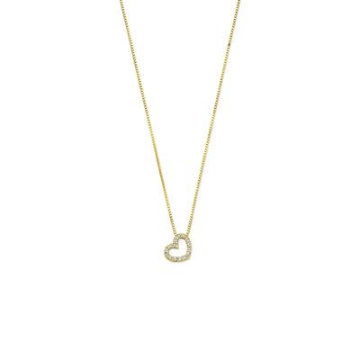 Collier Hartje - 14k Geelgoud met Lab Grown Diamant 0.08ct - 40+2+2cm