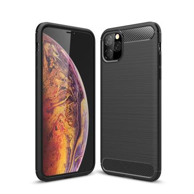 Geborsteld textuur koolstofvezel TPU Case voor iPhone 11 Pro (zwart)