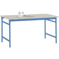 Manuflex BB3031.5012 Bijzettafel basis stationair met melamine tafelblad in licht blauw RAL 5012, bxdxh: 1250 x 600 x 780 mm Lichtblauw (RAL 5012)