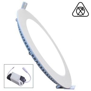 LED Downlight Slim - Inbouw - 6W - Helder/Koud Wit 6400K - Rond - Mat Wit - Aluminium - Ø120mm