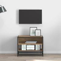TV-kast artisanaal eikenkleurig 61 x 40 x 46 cm Bewerkt hout TV-kast artisanaal eikenkleurig 61 x 40 x 46 cm Bewerkt hout