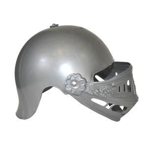 Ridder verkleed helm met vizier - grijs - plastic - voor kinderen   -