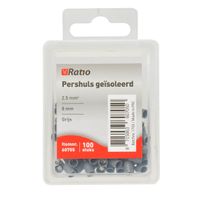Adereindhulzen geisoleerd 2.5mm 8.0 mm grijs 100 stuks in doosje