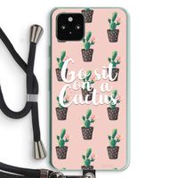 Cactus quote: Pixel 5a 5G Transparant Hoesje met koord