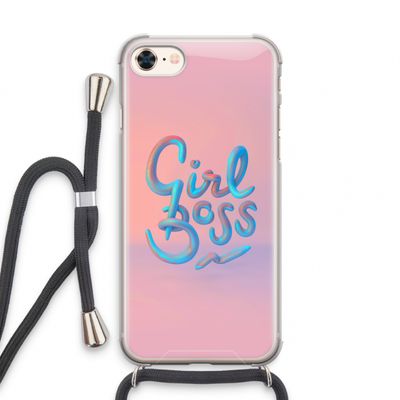 Girl boss: iPhone 8 Transparant Hoesje met koord