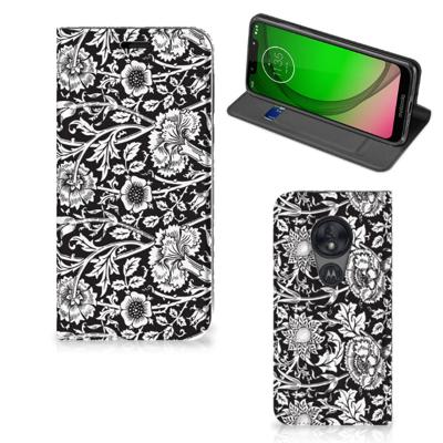 Motorola Moto G7 Play Smart Cover Black Flowers Motorola Moto G7 Play Smart Cover Black Flowers