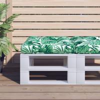 VidaXL Palletkussen bladpatroon 60x61,5x10 cm stof