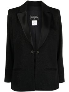 CHANEL Pre-Owned veste de smoking à effet pailleté (années 2010) - Noir