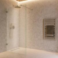 Inloopdouche SaniClear Modern | 100x200 cm | Profieloos | Helder glas | Rvs look beslag