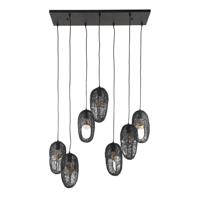 Giga Meubel - Hanglamp Metaal Zwart - 4+3-Lichts - 90x30x150cm