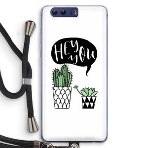 Hey you cactus: Honor 9 Transparant Hoesje met koord