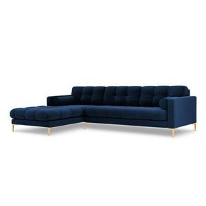 Cosmopolitan Design Bali Hoekbank met Chaise Longue Links - Koningsblauw / Goud