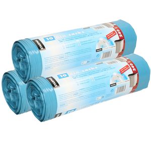 30x stuks afvalzakken/vuilniszakken - 240 liter - blauw - containerzakken